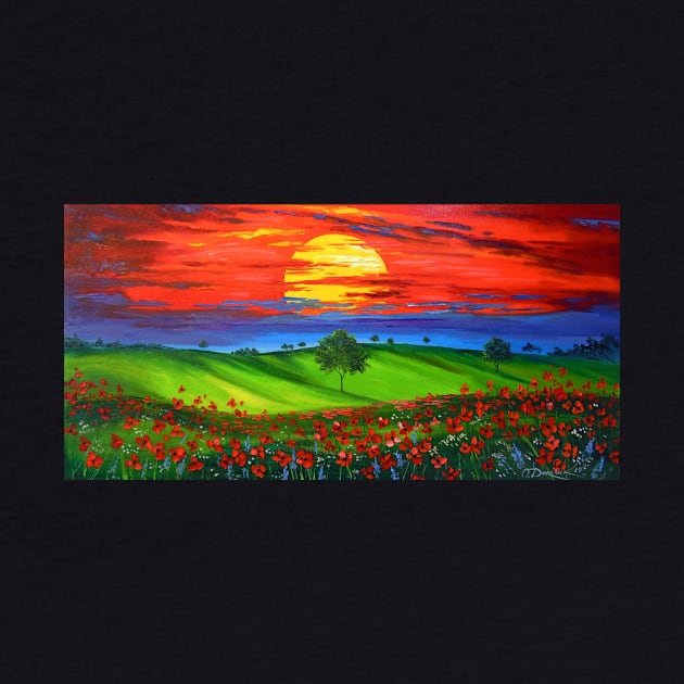 Sunset over poppy field by OLHADARCHUKART